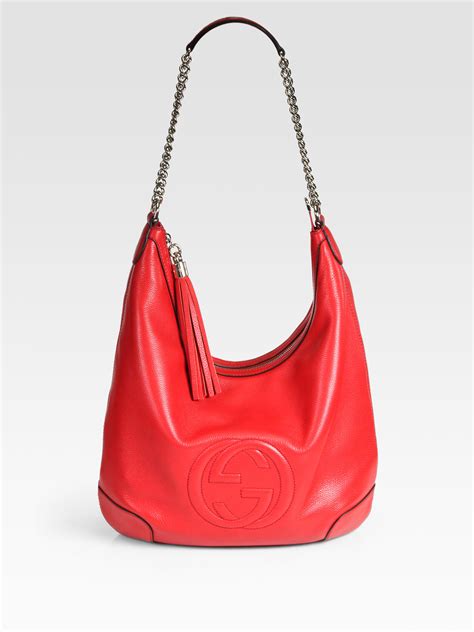 gucci soho hobo bag red|authentic gucci hobo bag.